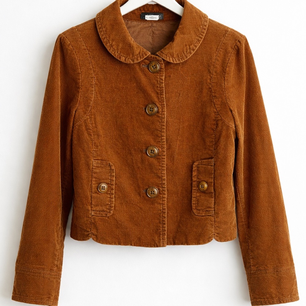Vintage J.Crew Green Label Corduroy Cropped Jacket Blazer Brown Size 2 Y2K Vibes